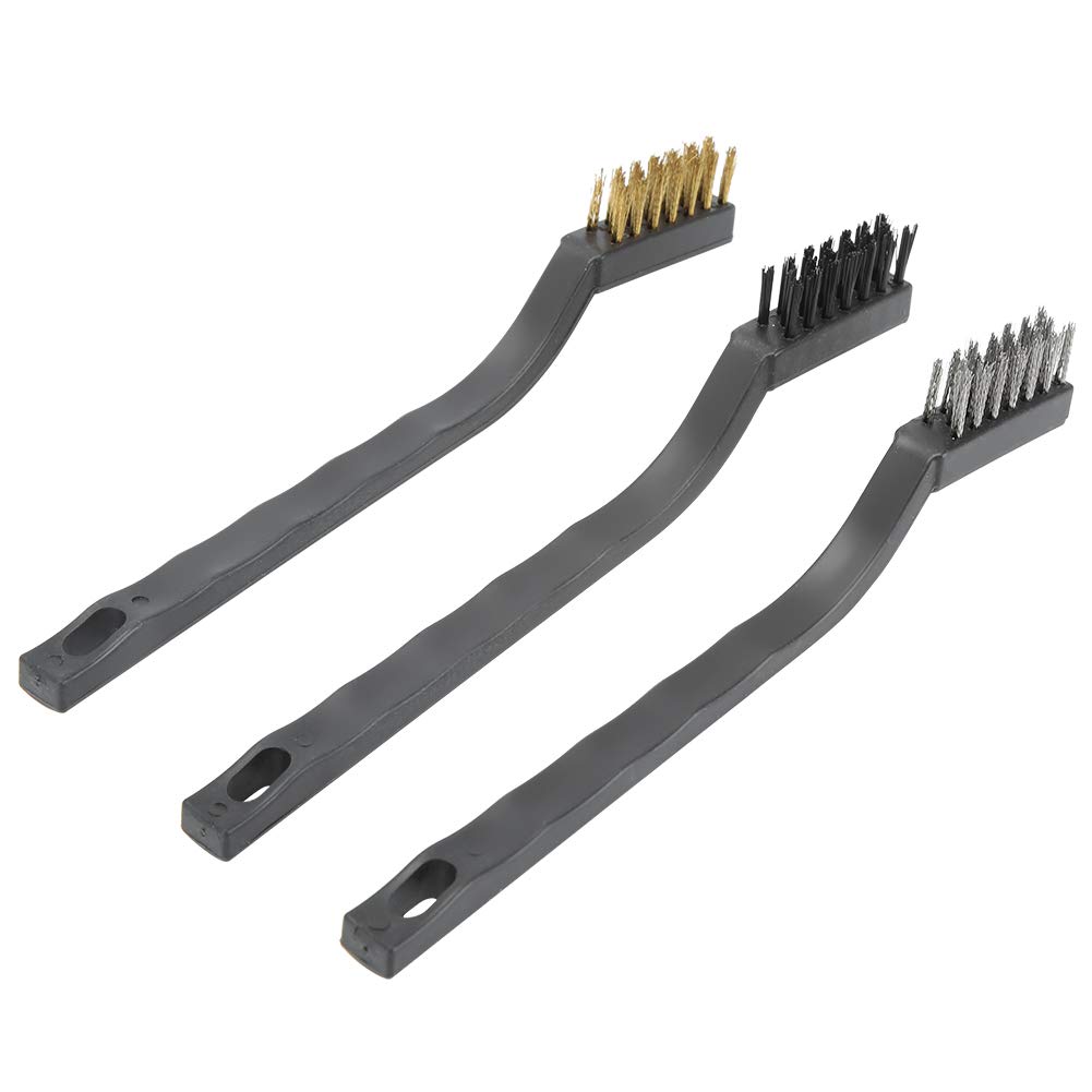 Mumusuki 3-teiliges Drahtbürstenset Mini-Drahtbürste mit