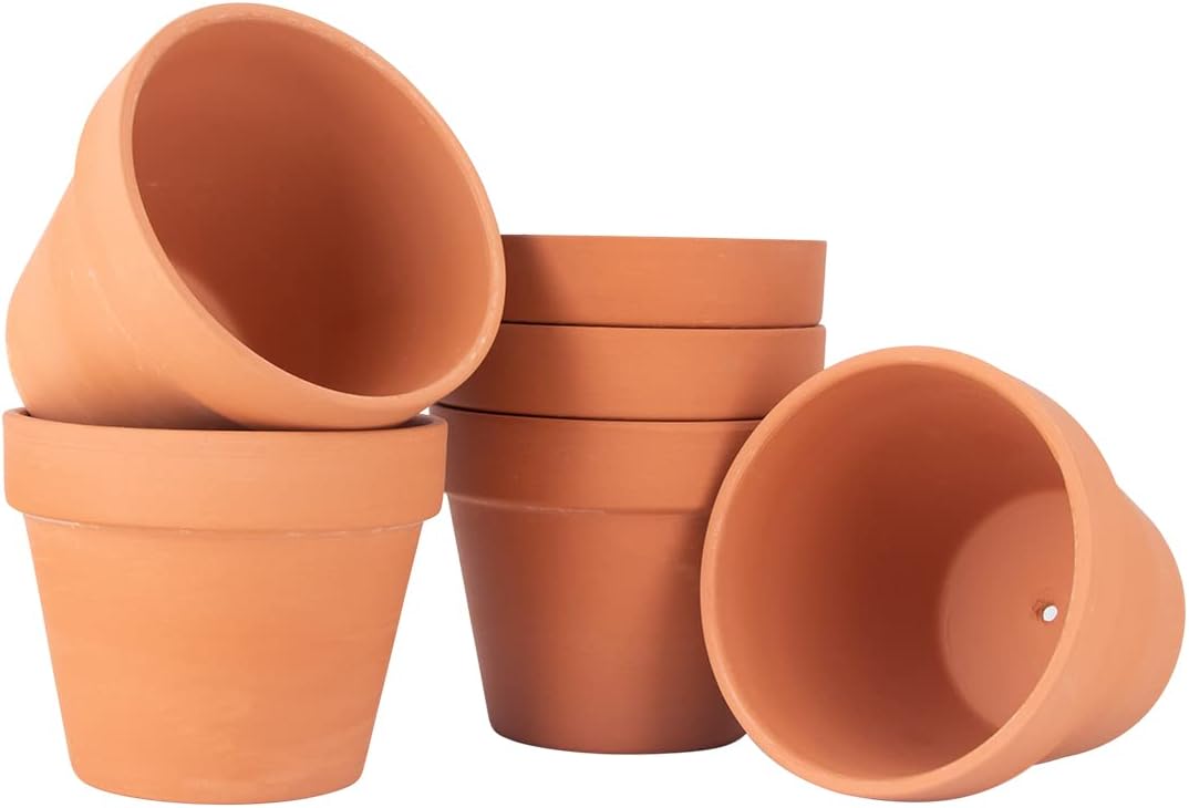 [26 Pack] 4" Planter Nursery Pots Terracotta Pot Clay Ceramic Pottery Cactus Pot Flower Succulent Garden Pots