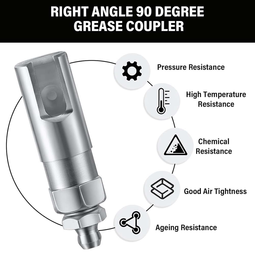 CLA HJQX Accoppiatore A 90° Per Pistola Per Grasso | 1/8 NPT | Adattatore Angolare In Lega Per Ingrassaggio