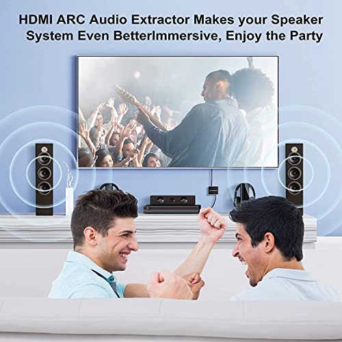Image of Etzin HDMI ARC Audio Extractor, 192KHz HDMI Adapter Support Only ARC TV to Digital SPDIF + Coaxial + Analog 3.5mm Stereo Audio Converter for Soundbar Speaker Amplifier Headset-EPL-901H.
