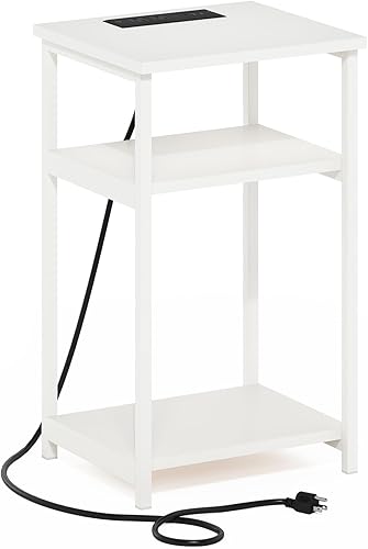 Miniatura 56 de Furinno Turn-N-Tube Haydn Mesa auxiliar, 1 unidad, roble francés gris/negro Roble Francés/Negro,Blanco,Cereza oscuro/ Negro,Ámbar Pino/Negro,cereza