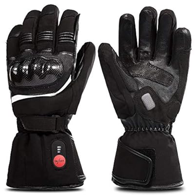 SAVIOR HEAT Heated Gloves for Men Women, Rechargeable Electric Heated Leather Skiing and Snowboarding Gloves