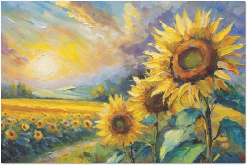 The Shabby Hummingbird Sunflowers & Sunshine Large Decoupage Paper, 21" x 29" (For Furniture, large projects)