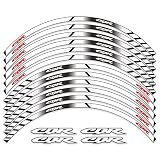 ZAPORA Scooter Calcomanía De Rayas para Llanta De Rueda Reflectante De Motocicleta, Juego Completo De Calcomanía Trasera Delantera para CBR CBR250R CBR650F CBR300R Pegatina Borde (Color : Bianco)