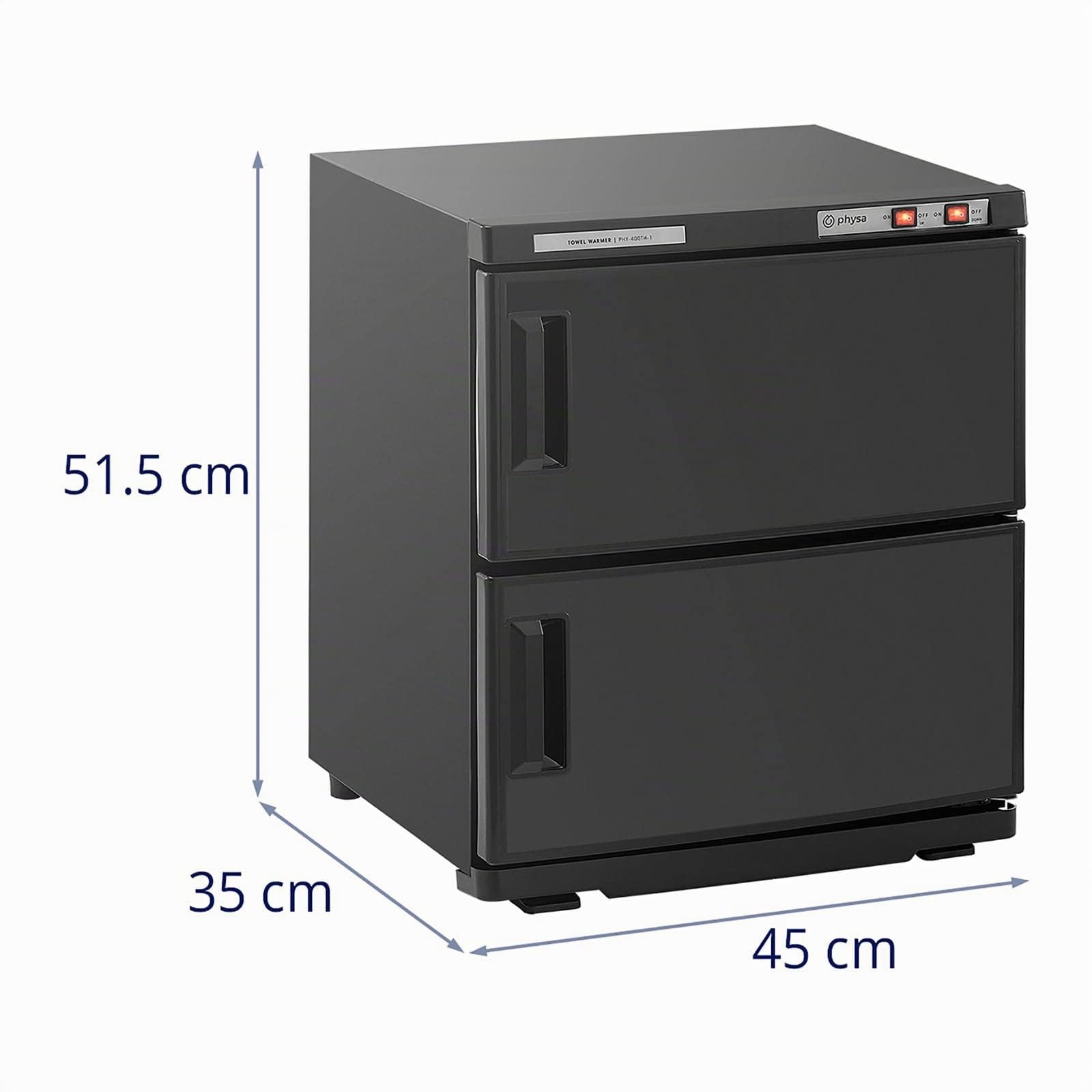 Physa PHY-400TH-1_Black Chauffe-Serviette avec stérilisation UV 70 °C 450 W Chauffe-Serviette électrique Mini Chauffe-Serviette Spa Petit Chauffe-Serviette