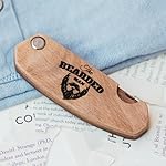 Enjoy The Wood Beard Comb for Men, Folding Pocket Beard Accessories for Men, Engraved Walnut Wooden Comb for Moustache, Beard & Hair - Perfect Gift For Him (Bearded Man) - Image 3