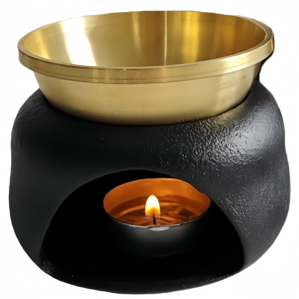 Chauffe-cire en céramique et cuivre, décoration haut de gamme