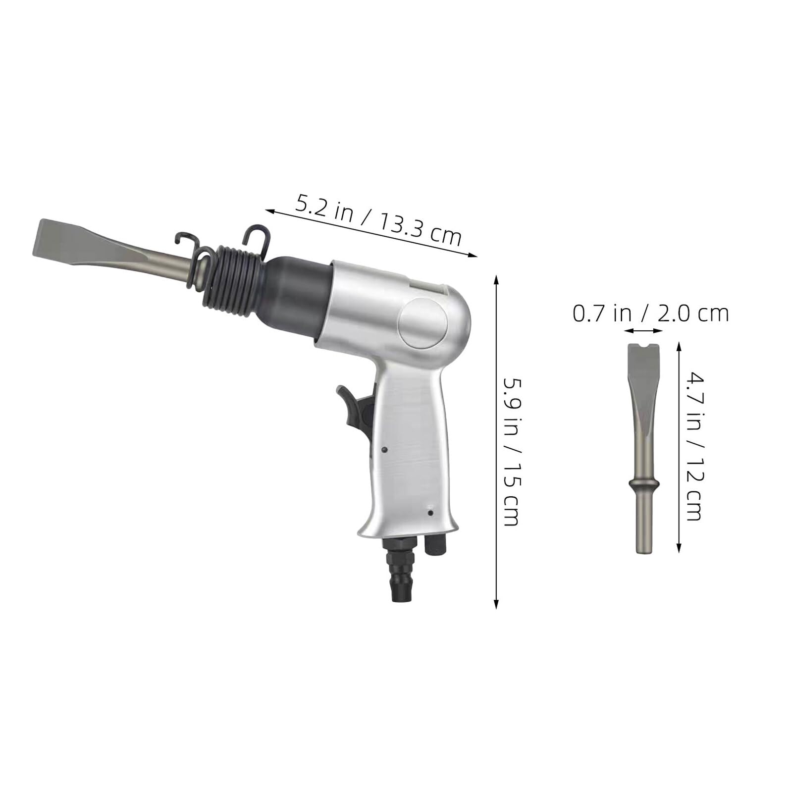 Martello Pneumatico Set Scalpello Pneumatico per Meccanici Automobilistici per Rimozione Ruggine da Metalli Pesanti Avvitatore Percussione