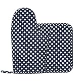 Resistenti al calore e antiscivolo: progettati come guanti da forno a pois bianchi su blu navy 01 resistenti al calore e guanti da forno in silicone, la superficie in silicone strutturato fornisce presa e aiuta a prevenire lo scivolamento. Ciò garantisce sicurezza quando si maneggiano pentole, padelle e piatti caldi direttamente dal forno o dalla griglia, combinando funzionalità e comfort in ogni guanto da forno e da forno