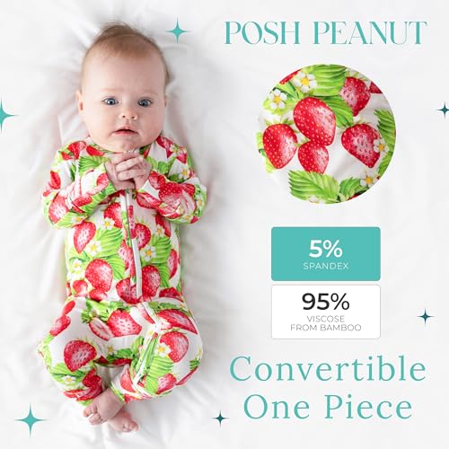 Image of Posh Peanut Convertible Baby Sleepers - Footless Baby Pajamas with 2 Way Zipper for Easy Diaper Changes