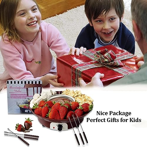 Set eléctrico para fondue con 2 tenedores y bandeja de frutas miniatura 6
