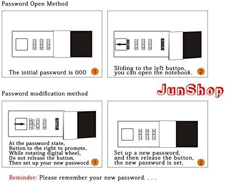 Miniatura 6 de Diario de contraseña floral con candado A6 recargable con bloqueo diario de piel sintética con cerradura de combinación (azul)