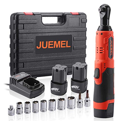 16.8V Cordless Ratchet Wrench Kit, JUEMEL Electric Ratchet Wrench 3/8" 46 N·m 400