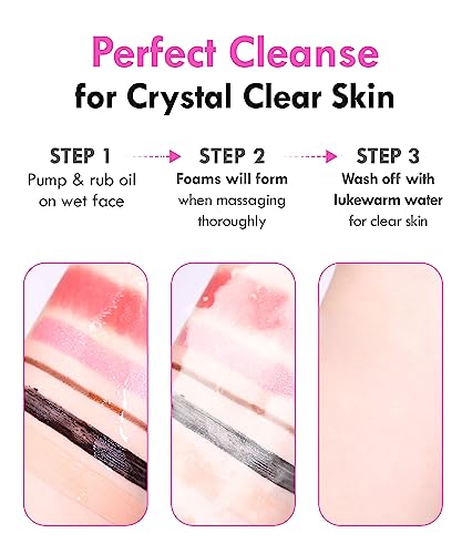 Celefit Double Effect Cleanser Oil To Foam - Korean Cleansing Oil Makeup Remover Foaming Facial Cleanser | Makeup Remover Oil To Foam Cleanser Face Wash For Women & Men | Korean Oil Cleanser (6.34Oz) #TOP5