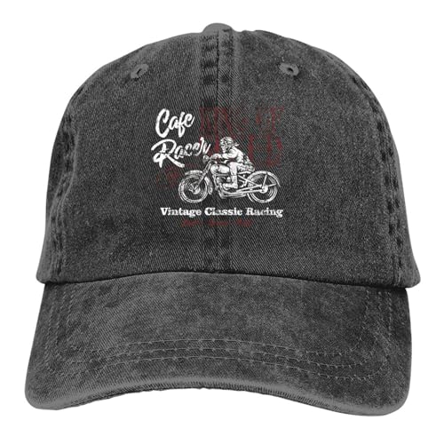 TUQIAAM Unisex Baseballcap Cafe Racer Speed Basecap für Damen und Herren, Hut mit Visierschutz, Snapback, für Motorrad
