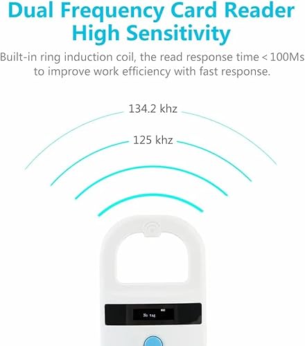 Leitor de microchip animal chip para cães com tela OLED suporta FDX-B (ISO11784/11785) e microchips