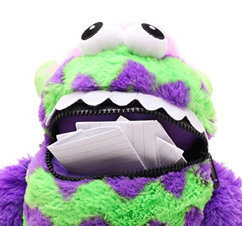 Toyland® 9" (23cm) Purple & Green Colour Worry Monster Plush Soft Toy - Loves Eating Your Worries, 20.3 cm x 32 cm x 9 cm - Image 3