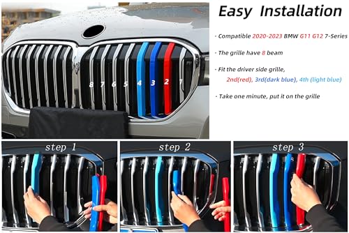 Image of Grille color stripes Compatible with bmw accessories 2020-2022 G11 7 Series LCI 740i 750i 750Li 760Li 8-Beam