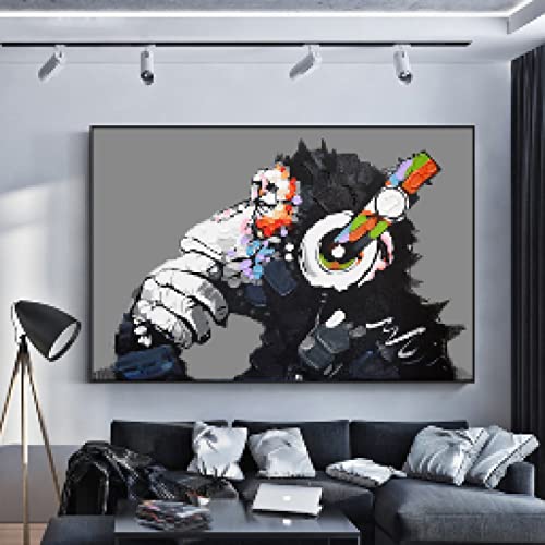 Toile peintures orang-outan graffiti 50x70cm avec impression haute définition