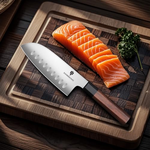 SANMEIHO 5 Inch Santoku Knife for Small Hands, Japanese High Carbon Steel by SANMEIHO - Used condition - Image 7