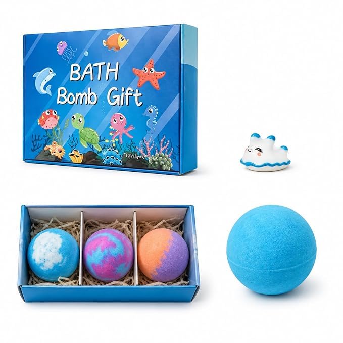 Kids Surprise Bath Bomb Gift Set with Hidden Toy Inside, 3 Pack Multicolor Fizzy Bath Bombs, Skin-Friendly Bath Time Fun, Birthday Return Gift, Party Favor for Boys & Girls-image-32