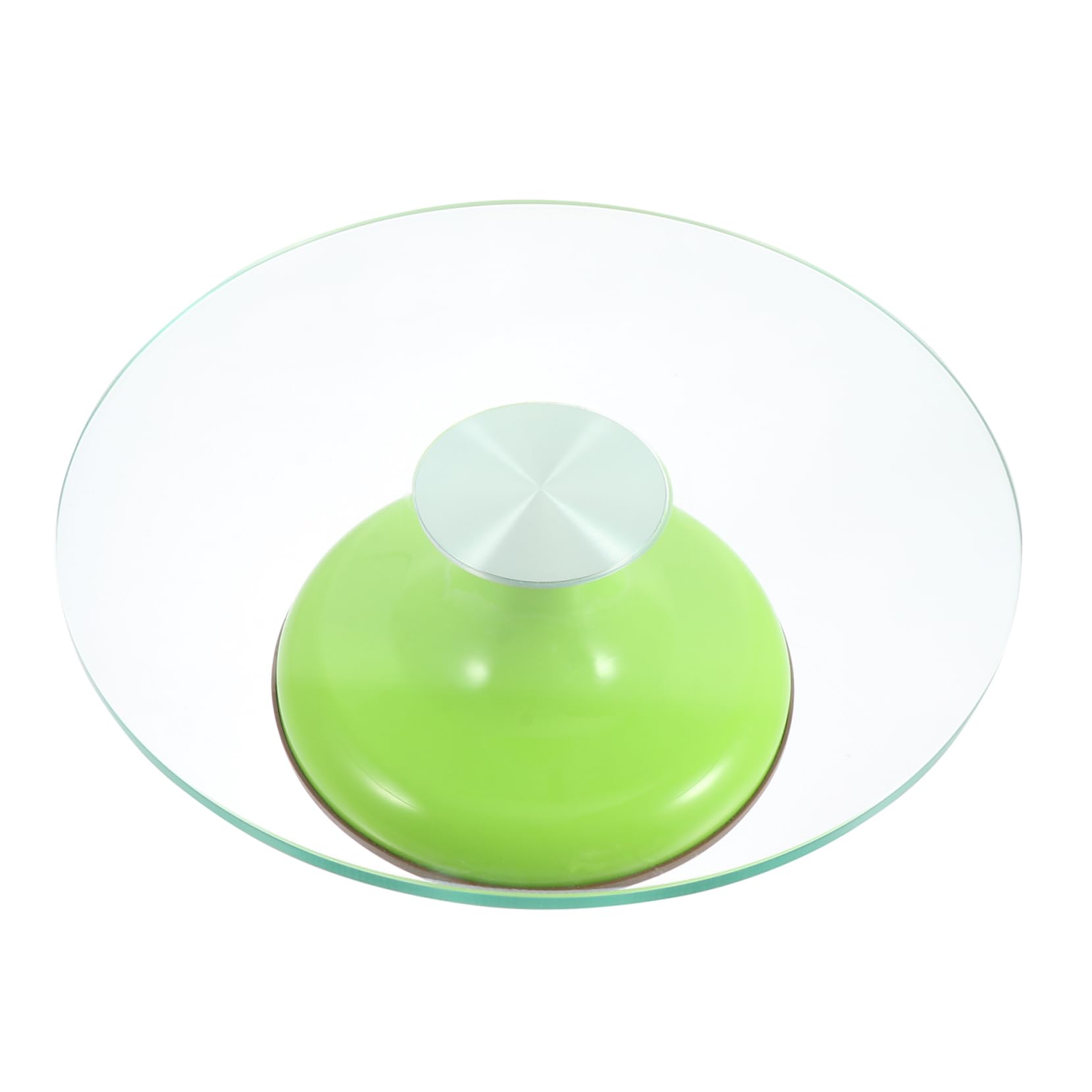 COLLBATH Plateau Tournant à Gâteaux en Verre Trempé 12 Pouces Vert, Accessoire de Pâtisserie Robuste Structure Ferme, pour Décoration de Gâteau Cuisine