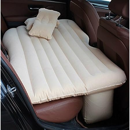 Amazon Co Jp Jill Rich ジル リッチ 車がベッドに早変わり エアーベッド エアーマット マットレス 車内泊 便利な シートバックポケット 車内カーテン付き 車載用マット ベージュ 帰省ラッシュ キャンプ 車内で寝て節約 車 バイク