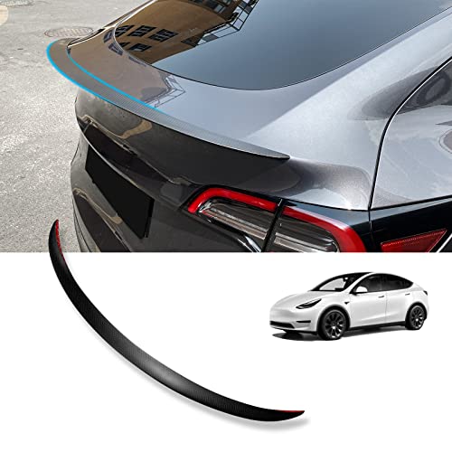 Aileron Arrière Fibre Carbone Pour Tesla Model 3/Y - Spoiler Décoratif - Adhésif Puissant - Avant 2023