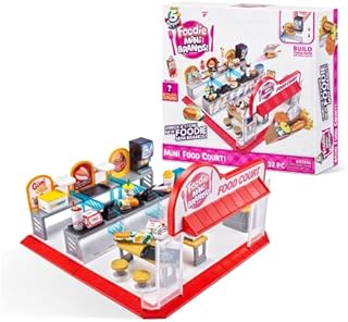 5 Surprise 77263 Foodie Brands Food Court Playset by ZURU, with 32 Pieces to Build + 1 Exclusive Mini Collectible