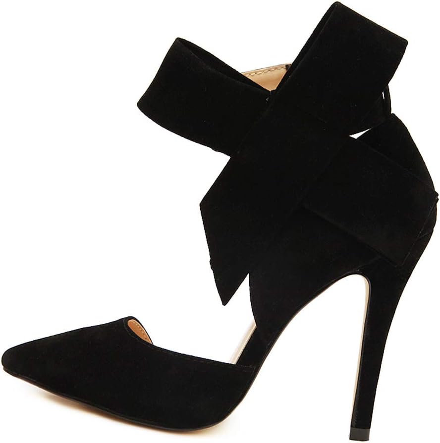MAIERNISI JESSI Women's Pointy Toe High Heel Stiletto Big Bowknot Pumps - Image 4
