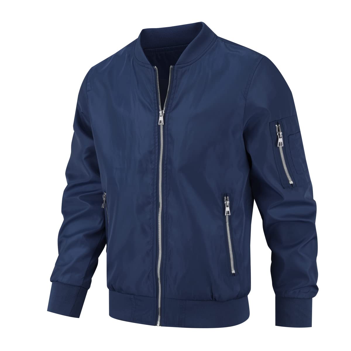 YOUTHUP Blouson Homme Veste Imperméable Décontracté Jacket Printemps été de Couleur Unie Col Debout