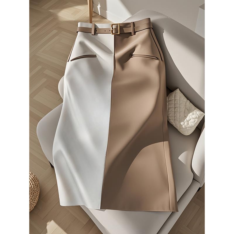 French-Style Khaki Skirt for Women, Autumn Skirt.2