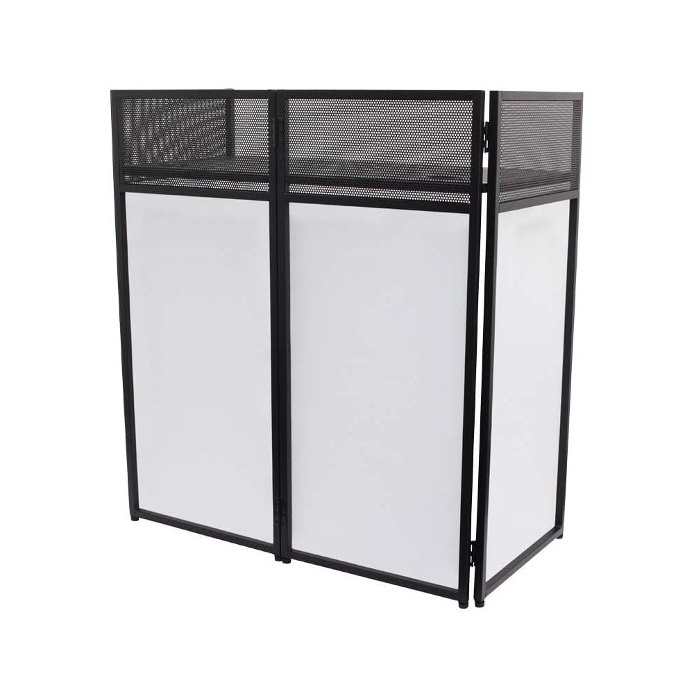 Compact Lightweight Foldable DJ Booth DB750 included carrying bag and Interchangeable white or black Panels