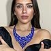 Flyonce Royal Blue Rhinestone Chunky Collar Necklace, Sparkly Crystal Costume Statement Jewelry for Women
