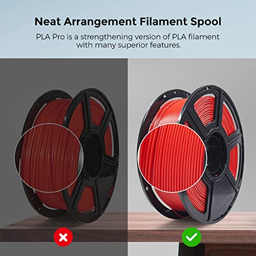 Image of FLASHFORGE 3D Printer Filament, PLA PRO Filament 1.75mm, 1KG Spool (2.2lbs), Dimensional Accuracy + /- 0.02mm for FDM 3D Printers, Better Tenacity & No Knotting (Red)