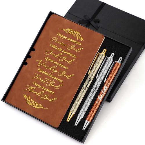 Spakon 5 Pcs Christian Gifts for Women Church Gifts Scripture Prayer Journal Religious for Women God Notebook Pen with Gift Box Scripture Notepad Bible Study Group Favors