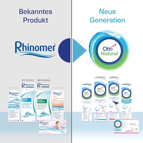 OtriNatural Nasenreinigung Soft, Nasenspülung, 100 % natürlich, Meerwasser Nasenspray, reinigt & spült Nasenhöhlen, Nasenspray, aus der Otriven-Familie, 0,9 % Natriumchlorid, 100 ml