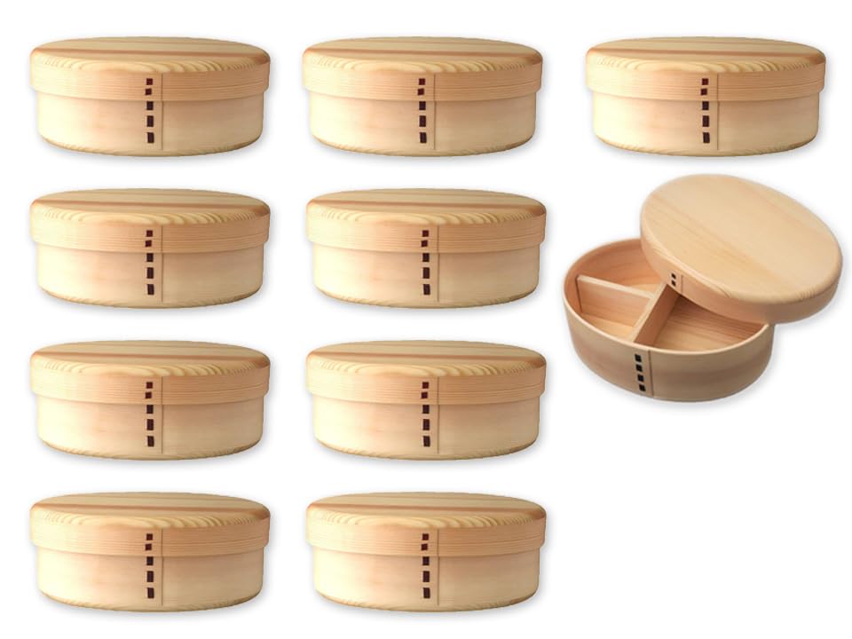 Amazon｜J-kitchens 10個セット わっぱ 一段 弁当箱 17.5×13×6.8cm 