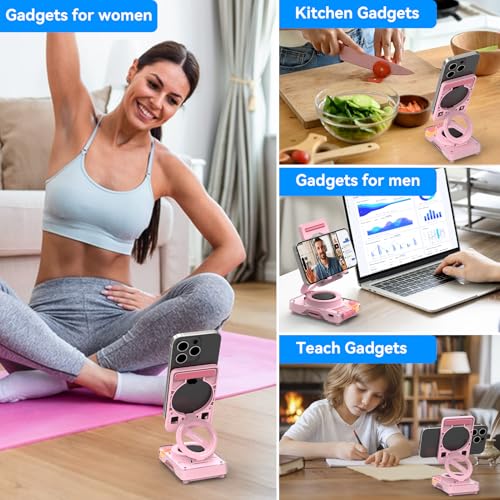 Image of ANCwear Bluetooth Speaker Phone Stand for Desk, Adjustable Holder | Bluetooth 5.4 audio stand with TF card slot for music and hands-free viewing in the kitchen, bedroom, office or travel