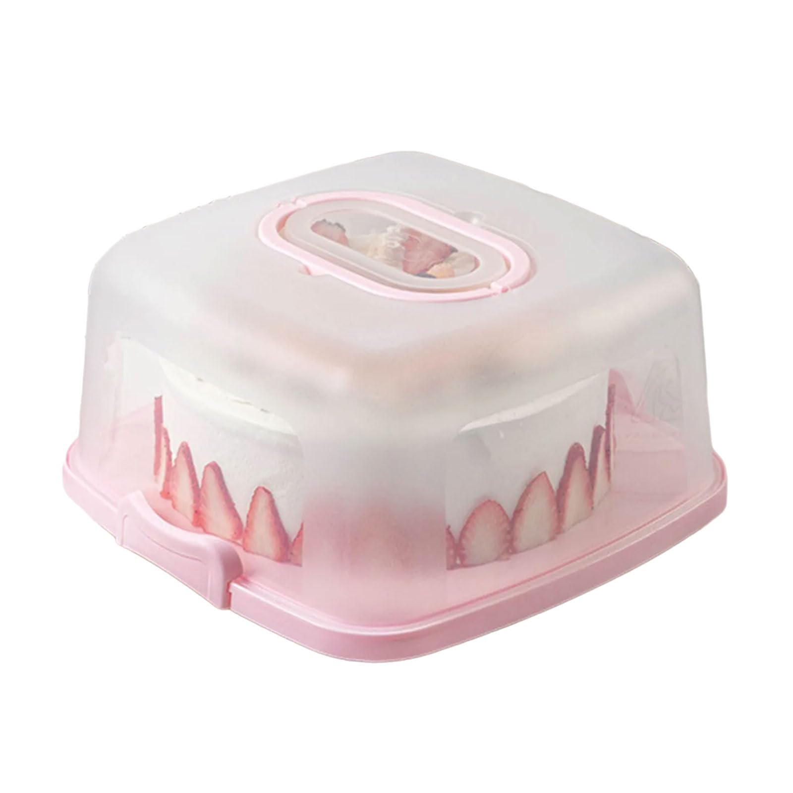 Xinsheinelry Leak Proof Transparency Cake Holder with Handle Storage Container for Cupcakes Cookie Kitchen Organization Tool Transparency Bakery Container with Handle
