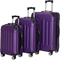 Vista 33 de Juego de equipaje de 3 piezas – Maletas con ruedas giratorias multidireccionales – Bolsa de viaje Maleta ABS con bloqueo TSA – Maletas de carcasa