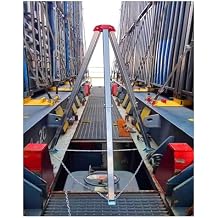 Retractable Lifting Rescue Tripod, Industrial Safety Tripod Work Confined Space/ Well/ Sewers, Aluminum Emergency Tripod Rescue System with Hand Winch & Fall Protection Device2600lbs winch+safety bel