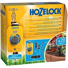 HOZELOCK - Drip Watering Kit 20 Pot Complete Stand-Alone System with Select Controller Programmer, Ideal for Potted Plantsand Window Boxes, for Precise, Water-Saving Watering [2803 0000]
