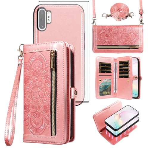 Coque Samsung Note 10+ 5G avec fermeture éclair et protection intégrale pour écran et cartes