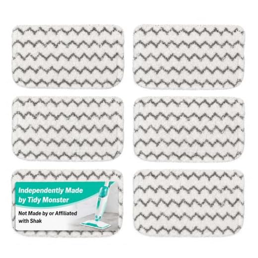 6 Pack Microfiber Steam Mop Pads Replacement for Shark Steam Mop S1000, S1000A, S1000C, S1000WM, and S1001C, Dirt Grip Cleaning Pads
