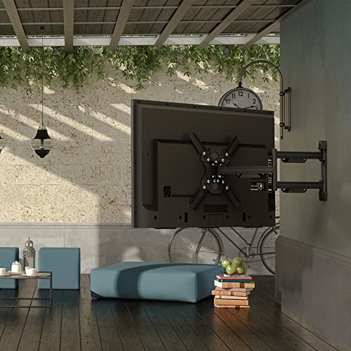 Kanto Ps400Sg Stainless Steel Outdoor Full Motion Tv Mount For 30" To 70" Tvs Up To 88 Lb | Stainless Steel Arms | Integrated Cable Management | Low Profile | 27.6" Extension | Black #TOP5