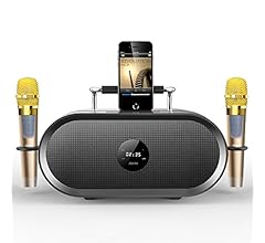 Deal Alert: RHM K666 Karaoke Machine with Powerful & Clear Sound, 2 Wireless Microphones, Rechargeable Battery, 8 Hours Playtime, Support Bluetooth/AUX/USB/PC for Home, Party, Wedding, Picnic, Outdoors Activities - 20% Off!