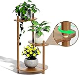 Blumenständer, Pflanzenständer aus Bambus, Pflanzenregal mit 3 Ebenen für mehrere Pflanzen, Blumenhocker für draußen und innen, Ecke Blumentreppe deko Schlafzimmer, Wohnzimmer, Korridor, Büro, Balkon