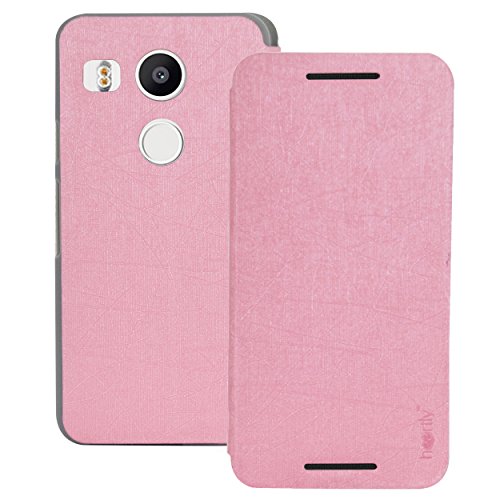 Image of Heartly Premium Luxury PU Leather Flip Stand Back Case Cover for LG Nexus 5X LG-H791 / Nexus 5 2015 - Cute Pink (Not for LG Nexus 5)