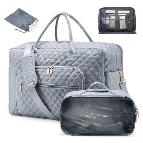 Image of LOVEVOOK Travel Duffle Bag - Women's Weekender Carry On Overnight Laptop & Gym Bag With Toiletry/Shoe Pocket, Hospital Labor Bag